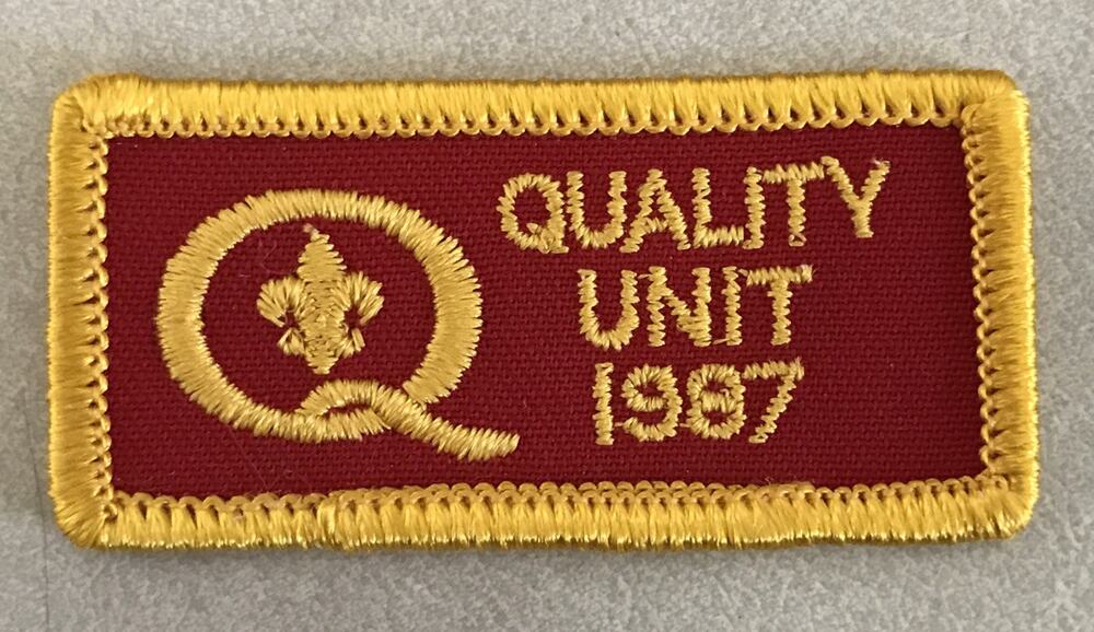 Vintage 1987 Boy Scouts America BSA Quality Unit Red Yellow Sew On Patch